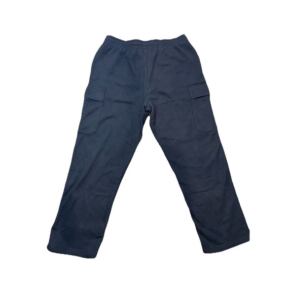 Men's Tek Gear Pants Size L Black Open Bottom Relaxed Cargo Fleece Ultrasoft - Picture 6 of 8